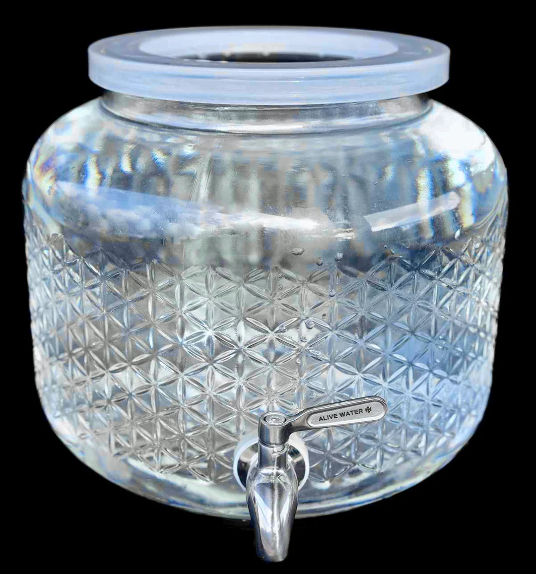 Water Vessel for Living Water - Gallon Dispenser + Glass Lid 2,5 Gallons